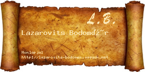 Lazarovits Bodomér névjegykártya